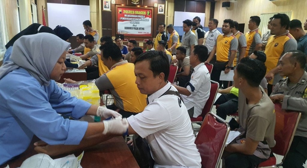 512 Personel Polres Sragen Ikuti Cek Kesehatan Berkala di Mapolres&nbsp;Setempat