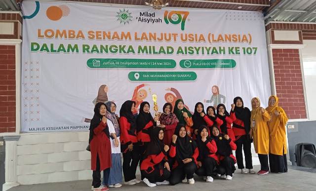 Pimpinan Ranting Aisyiyah Adisana Cabang Bumiayu, Raih Juara 1 Lomba Senam Bahagia Gebyar Milad Aisyiyah&nbsp;Ke-107